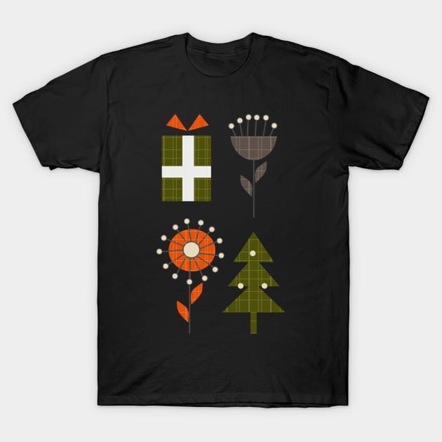 Retro minimal Christmas T-Shirt by CocoDes